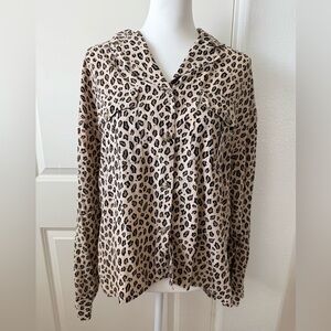 Vintage Chaus Leopard Print Button-Down Shirt